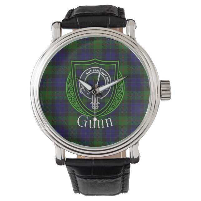 Montre Gunn Scottish Clan Tartan & Crest (devant)