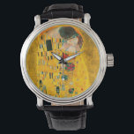 Montre Gustav Klimt Le Baiser<br><div class="desc">Regarder la peinture à l’huile de Gustav Klimt avec la feuille d’or The Kiss (1908). Un homme et une femme,  aux couleurs dorées brillantes,  embrassent et embrassent avec amour dans un champ de fleurs. Un grand cadeau pour les amateurs d'art Art Nouveau et autrichien.</div>