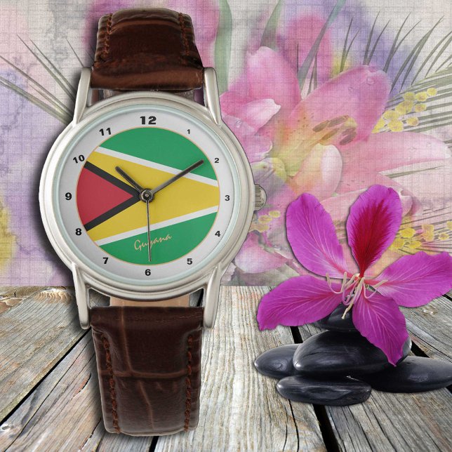 Montre Guyana Flag & Guyana mode tendance / design watch (Créateur téléchargé)