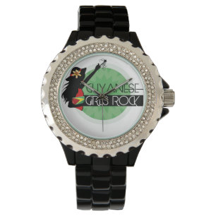 Montre Guyana Girl Black Rhinestone eWatch