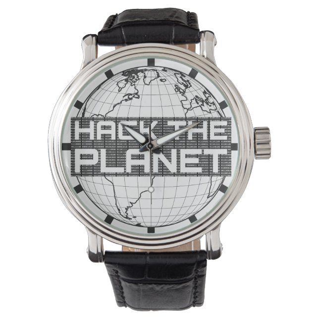 Montre Hack Planet Dark Globe Computer Hacker Design (devant)