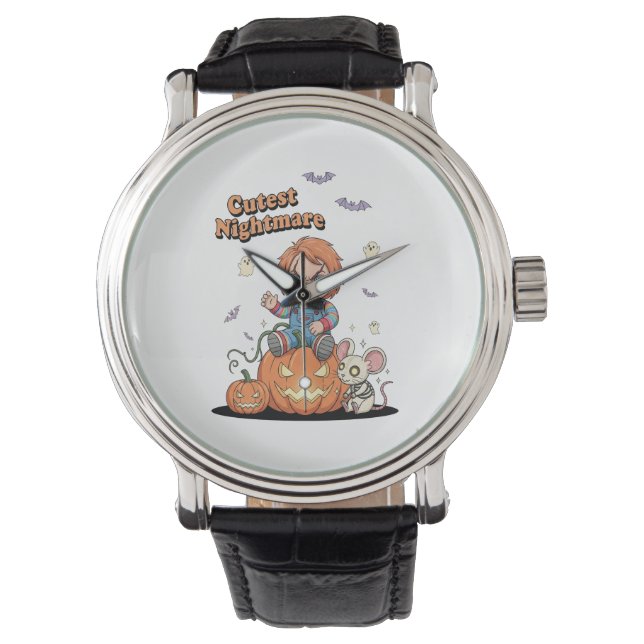 Montre Halloween cinglé de cauchemar (devant)