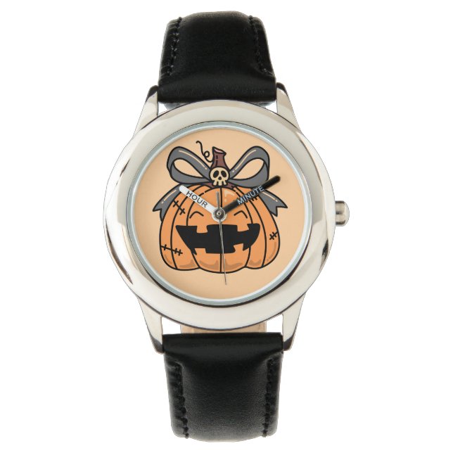 Montre Halloween, Citrouille Visage Mignon (devant)
