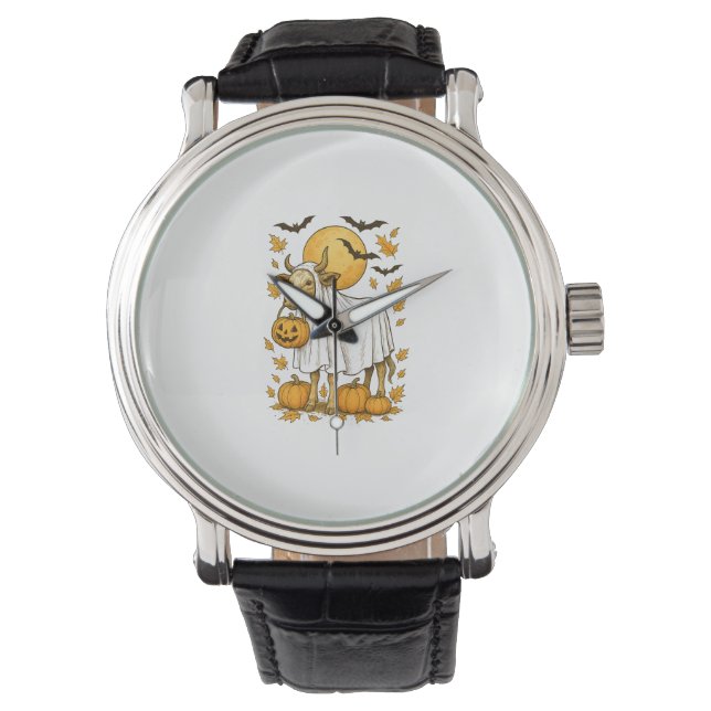 Montre Halloween de vache Highland en costume fantôme (devant)