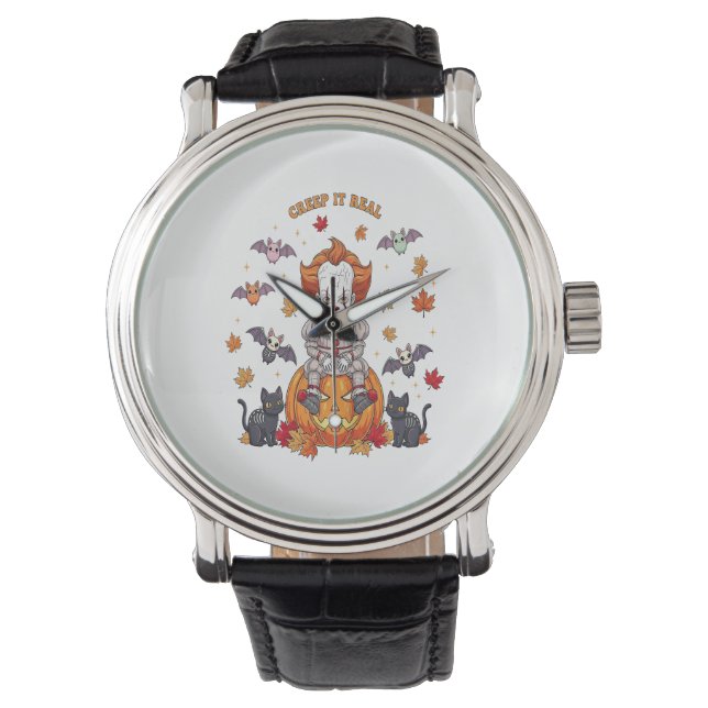 Montre Halloween Gnome Cute Citrouille (devant)