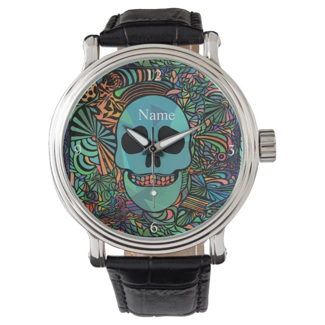 Montre Halloween Hippie Skull Thunder_cove (devant)