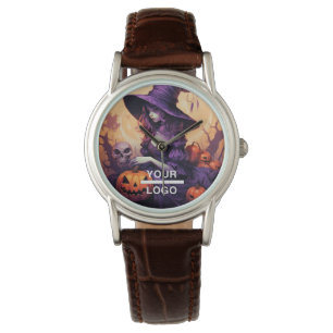 Montre Halloween Horror Witch Business Logo Regarder