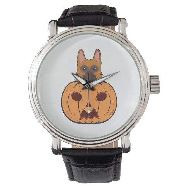 Montre Halloween Mignons Bergers Allemands Coincés Dans U (devant)