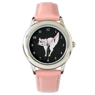 Montre Halloween pour filles   Design de chat effr