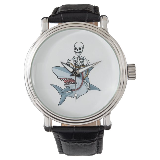 Montre Halloween Skeleton Shark Funny Halloween Cadeau (devant)