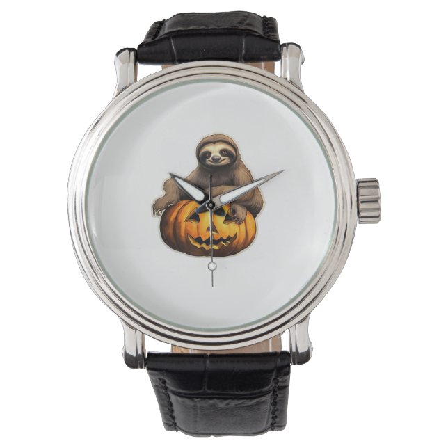 Montre Halloween sur le thème de la fente T-shirt surdime (devant)