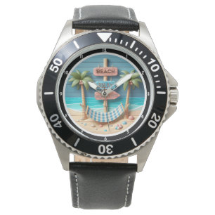 Montre Hamac relaxant à thème plage et palmiers