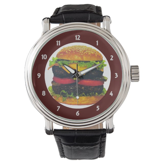 Montre Hamburger de luxe double au fromage (devant)