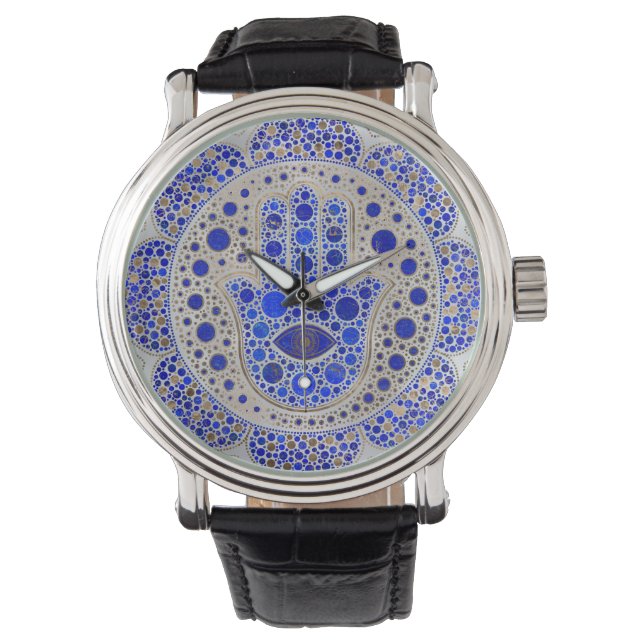 Montre Hamsa Main - Main de Fatima sur Mère de Perle (devant)