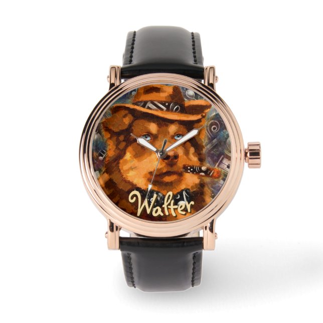 Montre Handsome Gangster Chien avec / Blue Eyes Personnal (Recto)