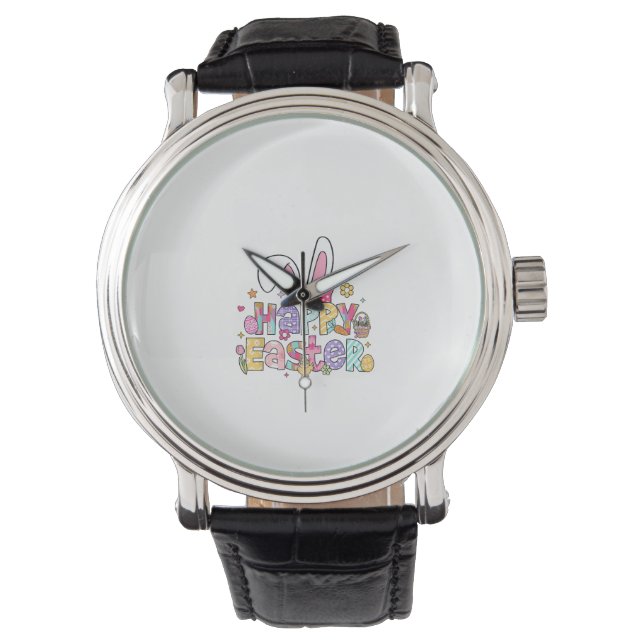 Montre Happy Easter 2026 Cute Bunny Rabbit Easter Day Wom (devant)