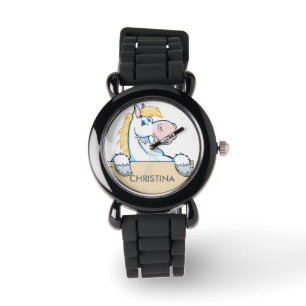 Montre Happy Horse avec un nom personnalisé sur le pannea