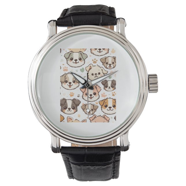 Montre Happy mignon Motif Puppies (devant)