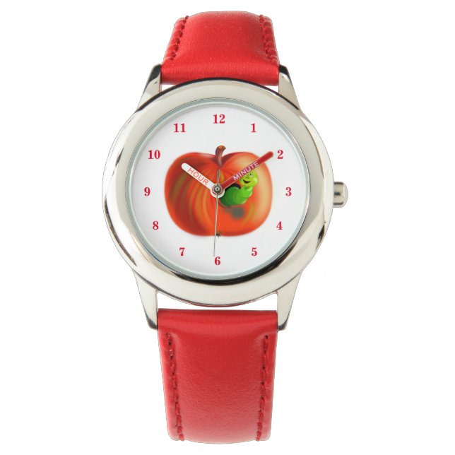 Montre Happy Worm En Pomme Rouge (devant)