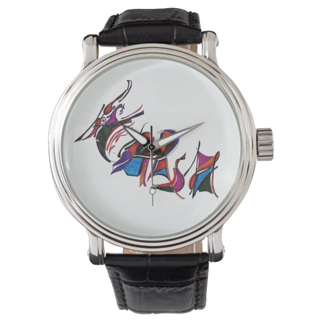 Montre HARSH custom art work calligraphy (devant)