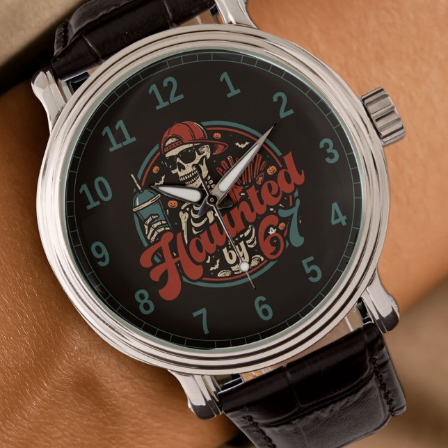 Montre Haunted By 67 Funny Halloween Six Seven 67 Meme (Créateur téléchargé)