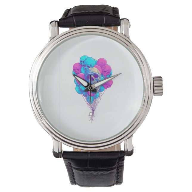 Montre Haut et Os � Crâne Flottant Drôle (devant)