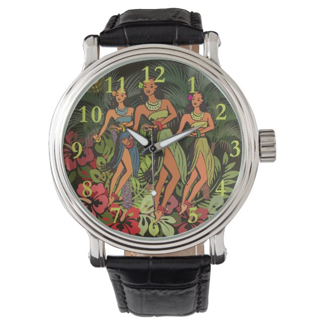 Montre Hawaii Aloha Palm Hula Art Design (devant)