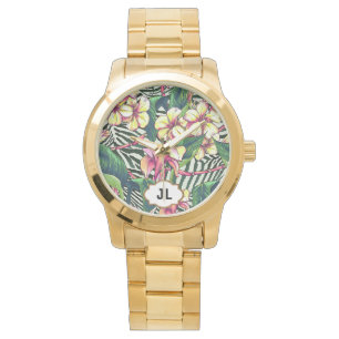 Montre Hawaiian Bold Plumeria brillant Floral Personnalis