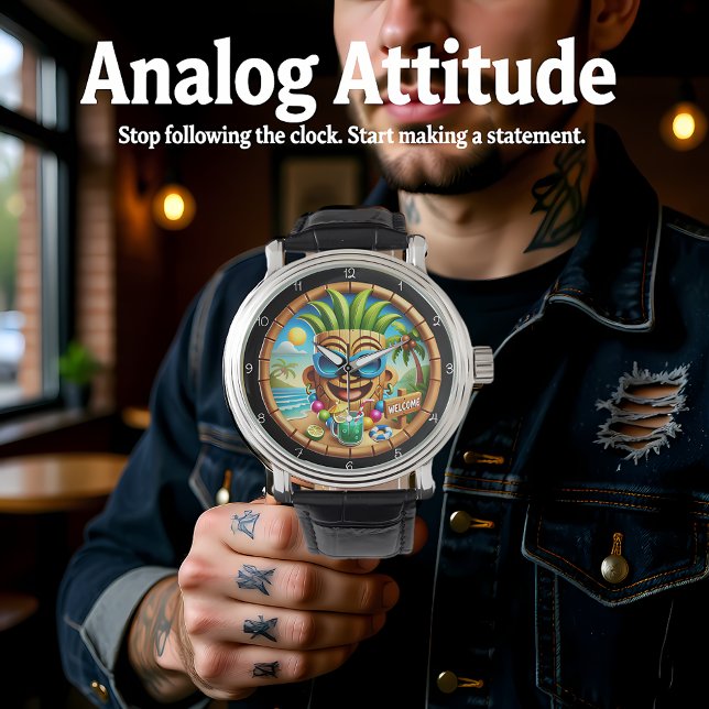 Montre Hawaiian Hut Welcome: Tropical Beach (Créateur téléchargé)