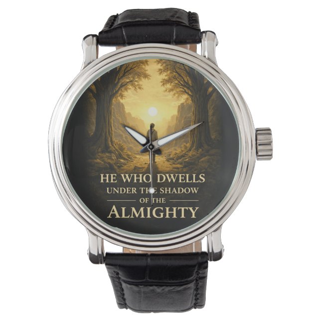 Montre He Who Dwells Psalm 91 Christian Art (devant)