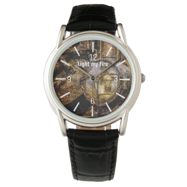 Montre Headlight - Light my fire drôle personnalisable (devant)