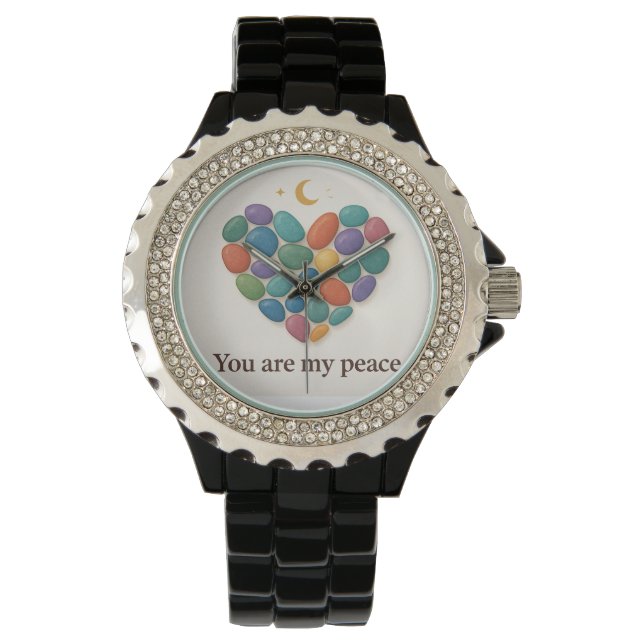 Montre Heart of Gems: Elegant Crystal-Inspired Watch Desi (devant)