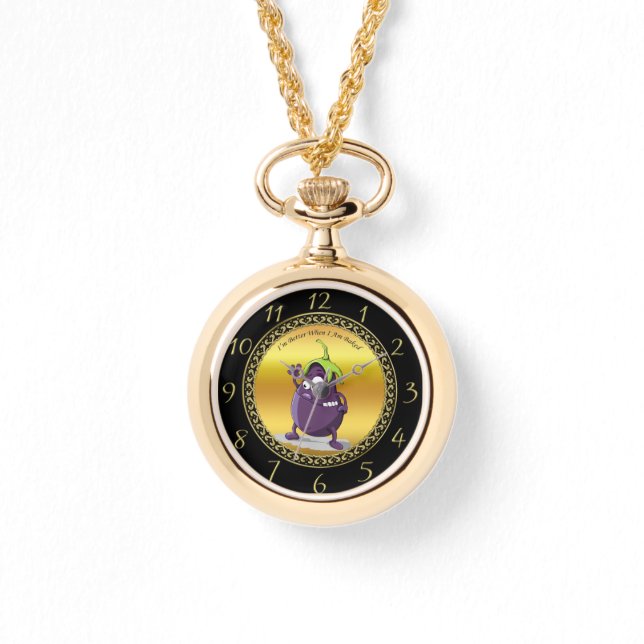 Montre Herbe de dessin animé aux grands yeux vert cheveux (Recto)