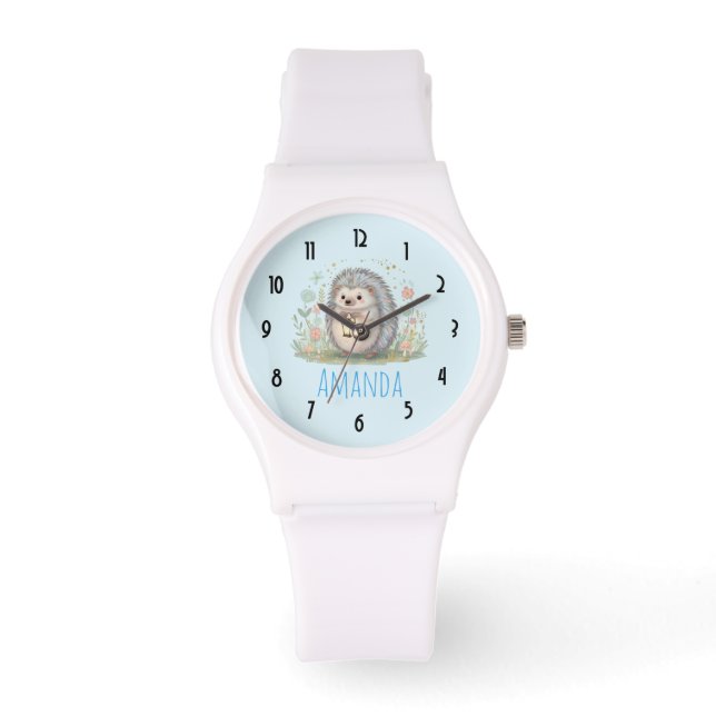 Montre Hérisson Mignon avec Lanterne (Recto)