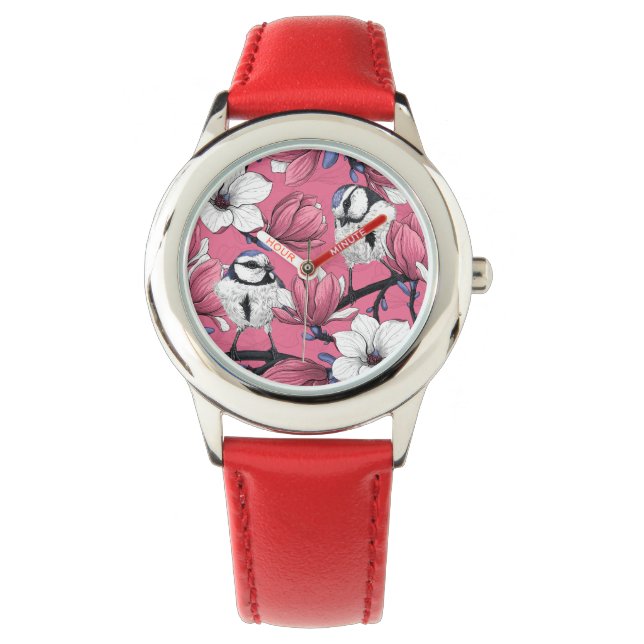 Montre Heure du printemps en rose (devant)