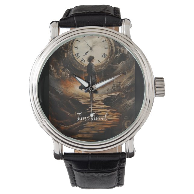 Montre Heure Voyage Imaginaire Steampunk Watch - Sci-Fi C (devant)