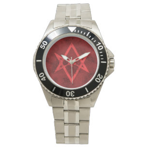 Montre Hexagram unicursale (rouge texturisé)