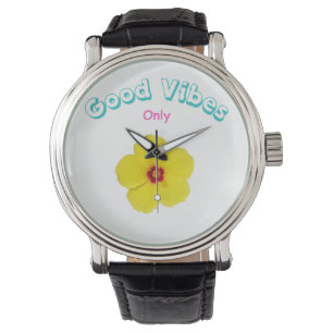 Montre Hibiscus jaune Good Vibes uniquement