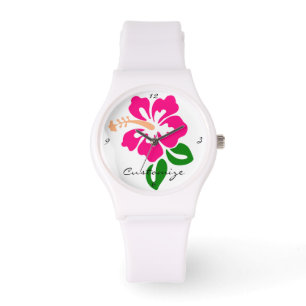 Montre Hibiscus rose tropical Thunder_Cove