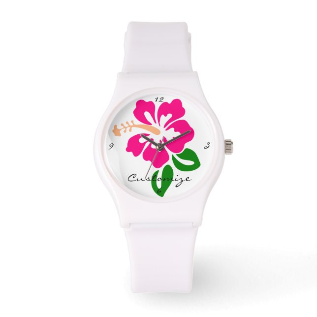 Montre Hibiscus rose tropical Thunder_Cove (Recto)