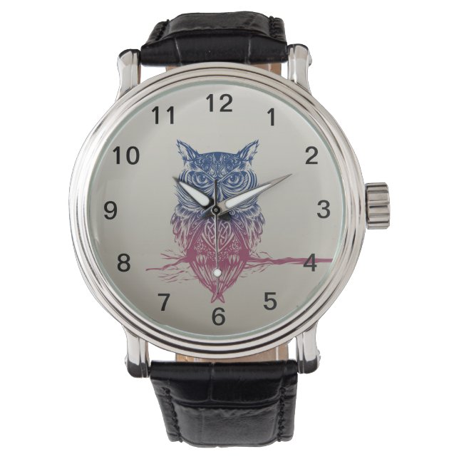 Montre hibou celtique magique (devant)