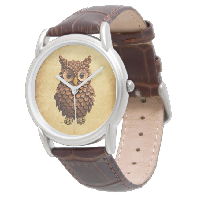 Montre Hibou Cône de Pin (Incliné)