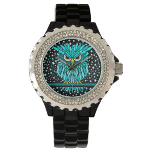 Montre hibou frais de turquoise