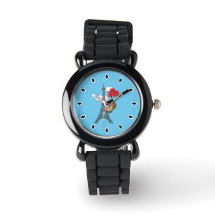 Montre Hibou volant avec des ballons de coeur à Paris