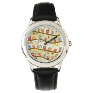 Montre hiboux d'automne