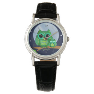 Montre Hiboux mignons sur un nom de branche et de coutume