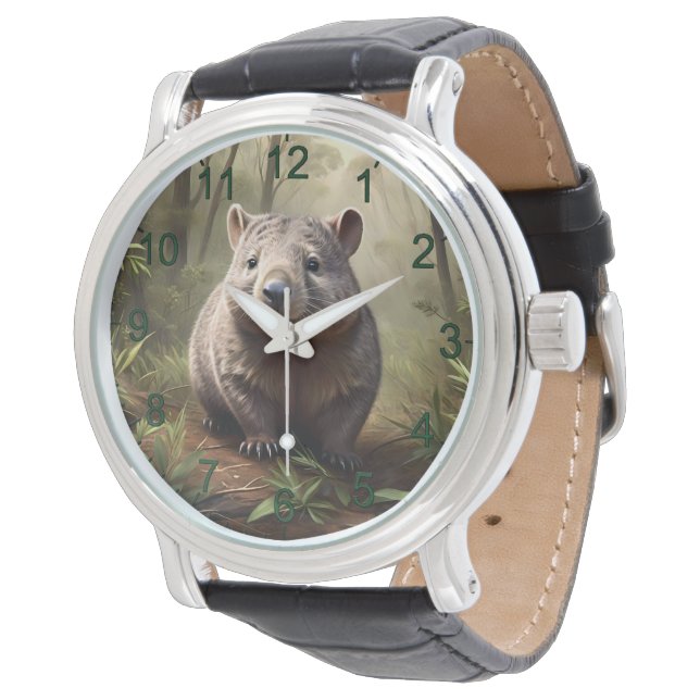 Montre "Hidden in the Bush : An Aussie Wombat in the Wild (Incliné)