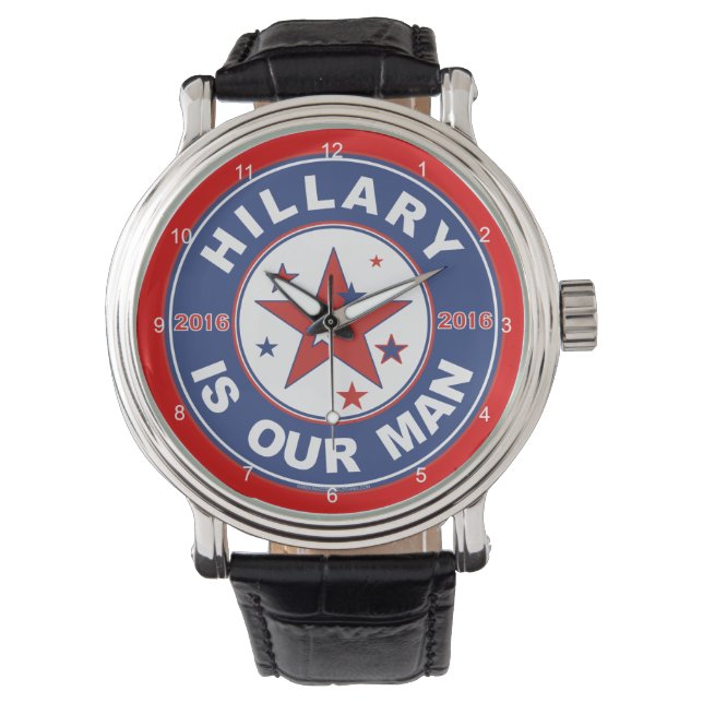 Montre Hillary Clinton -montre-bracelet (devant)
