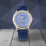 Montre Hippo mignonne<br><div class="desc">Besoin de faire un cadeau drôle pour un ami, cette montre bleue avec un hippo mignon serait parfait! Ajoutez un prénom et offrez-le : il plaira à tous les amoureux des animaux !</div>