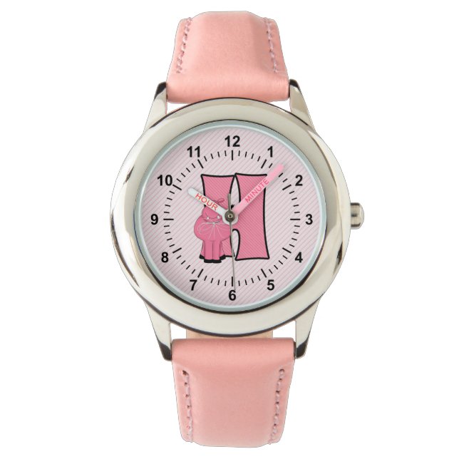 Montre Hippo rose Monogramme H filles (devant)